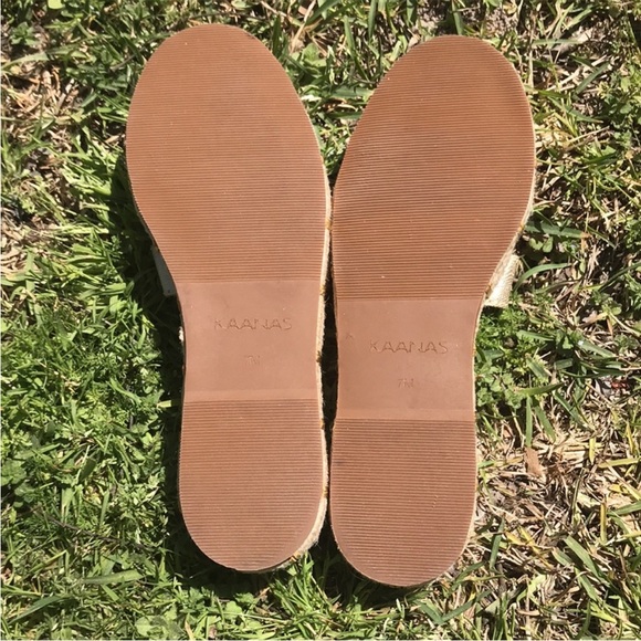 Anthropologie Kaanas Oia Infinity Flatform Espadrille Sandals in Gold Sz 7 - Picture 9 of 9